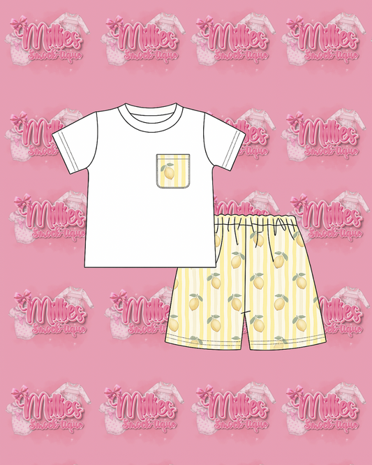Lemon Blossom Boys Short Set