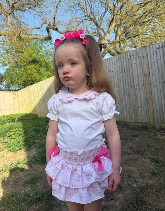 Pink Gingham Bow Jam Pant Set