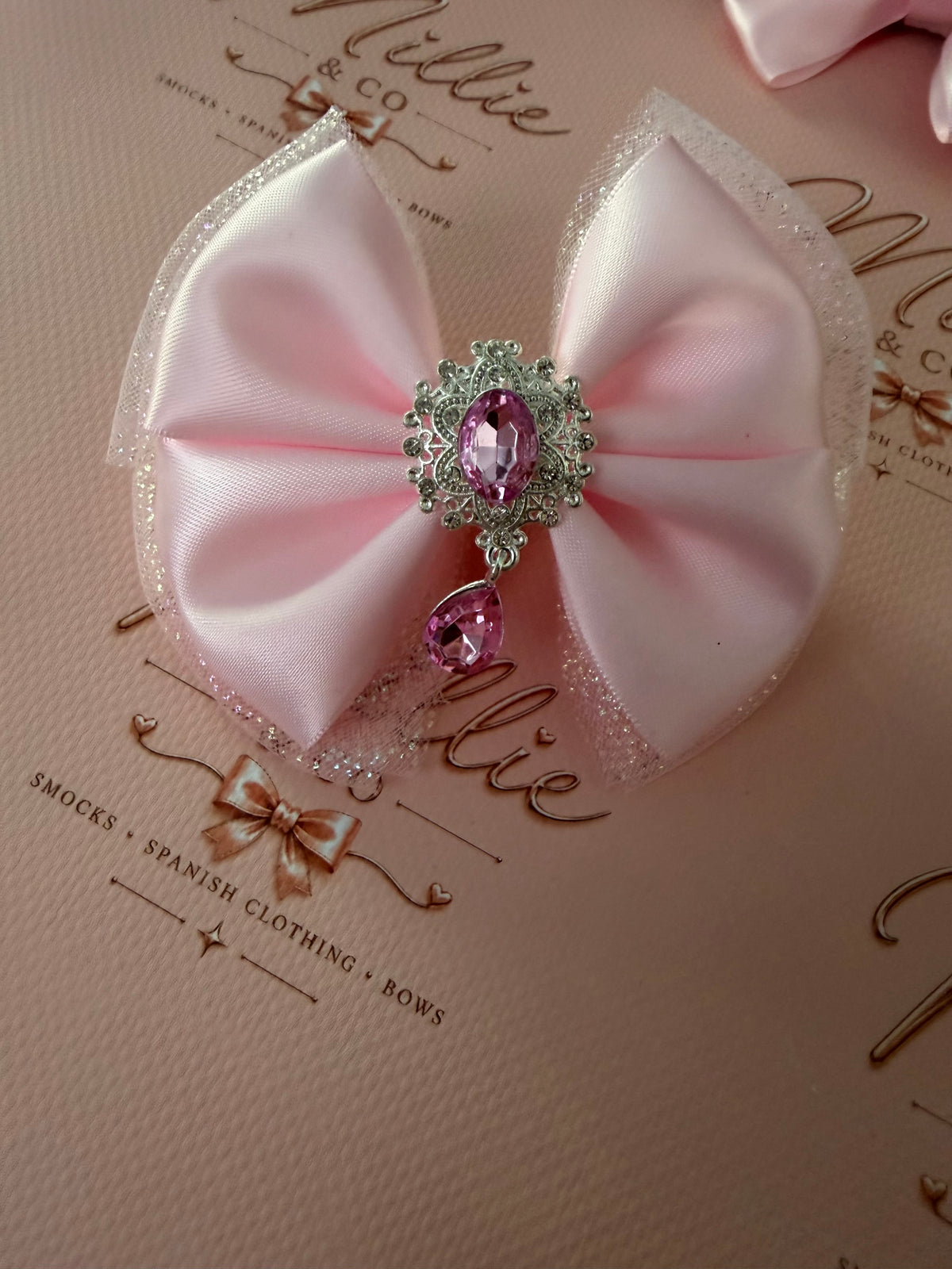 Pink Tulle Big Clip