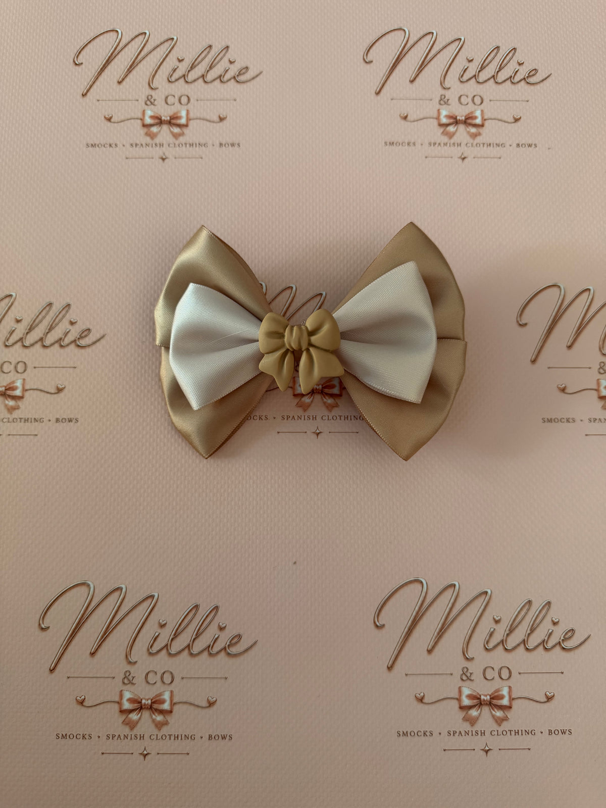 Beige Bow Big Clip