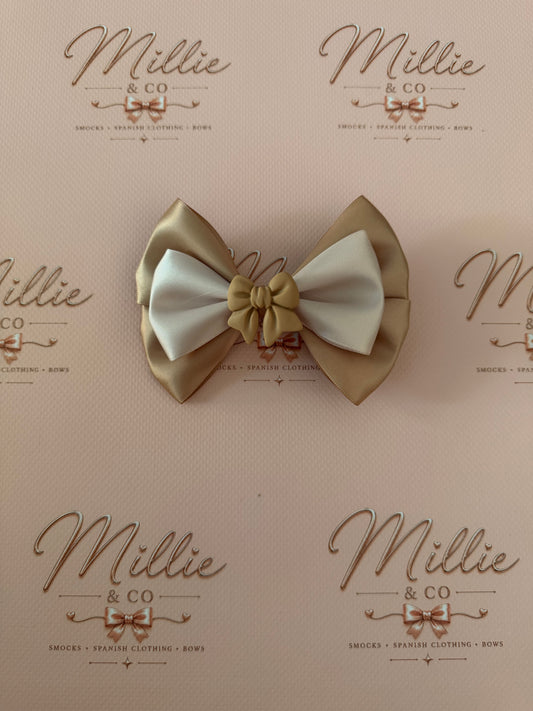 Beige Bow Big Clip