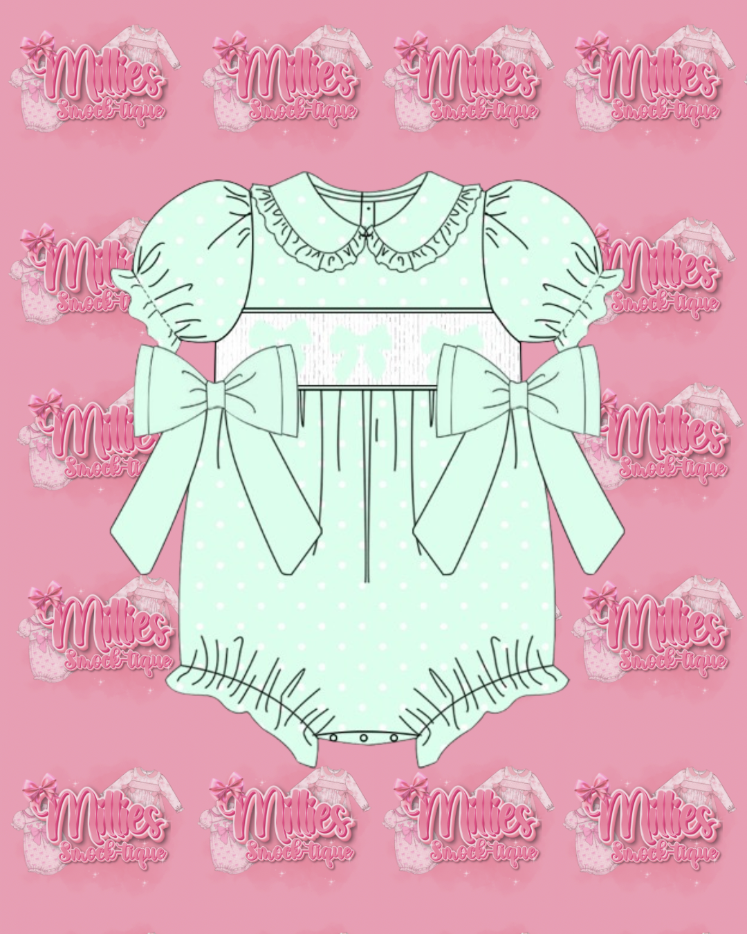 Mint Polka Dot Romper - PRE ORDER