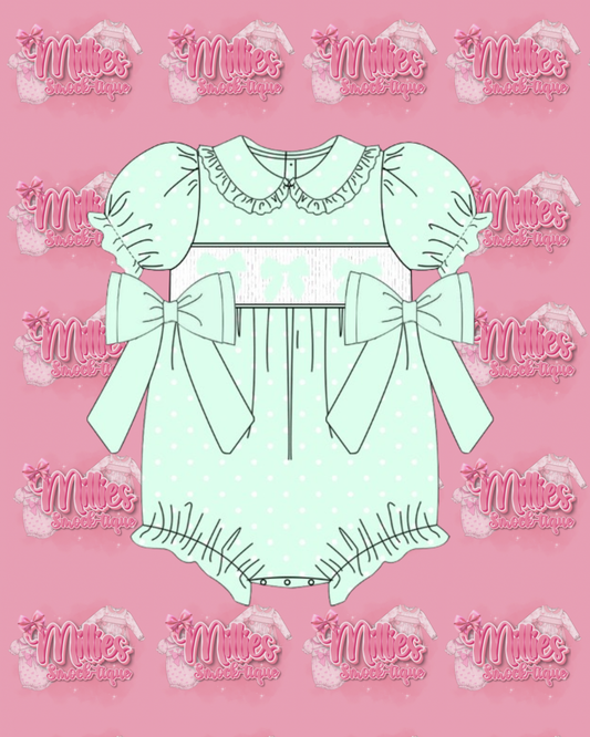 Mint Polka Dot Romper - PRE ORDER