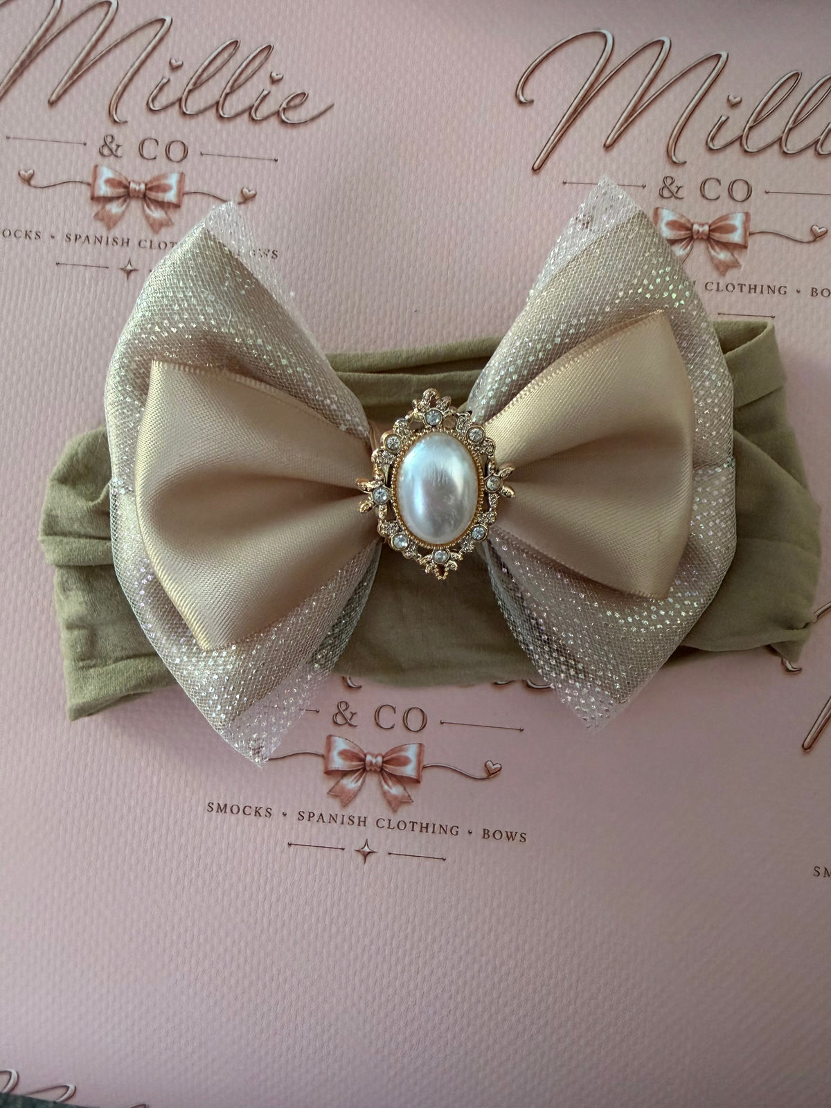 Beige Sparkle Headband