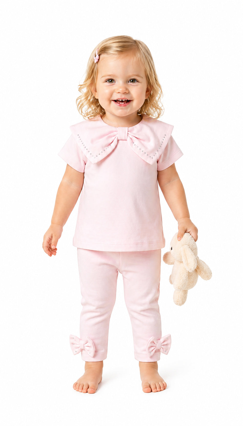 Visara Bow Collar Legging Set