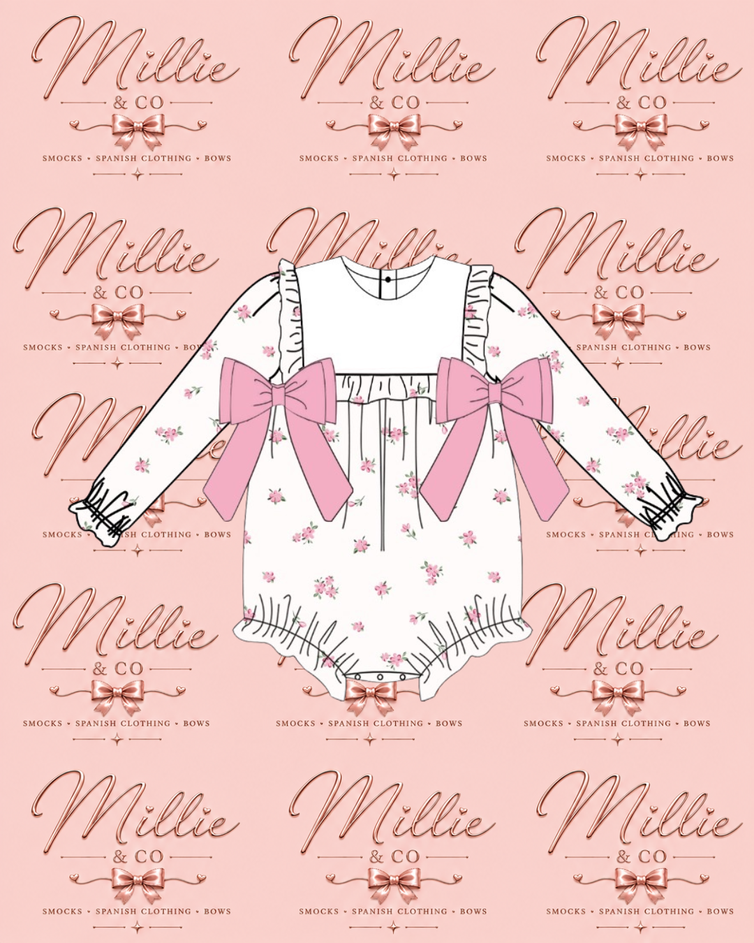Pink Posy Bib Romper