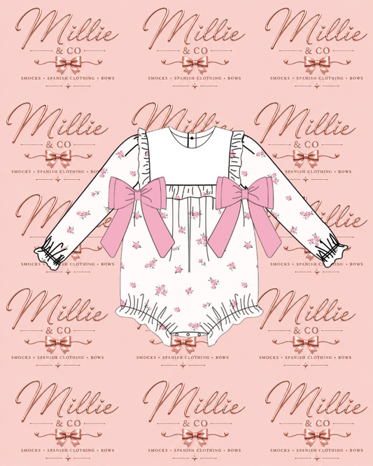 Pink Posy Bib Romper