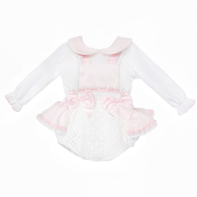Wee Me Brodiery Angalise Frilly Romper with Shirt