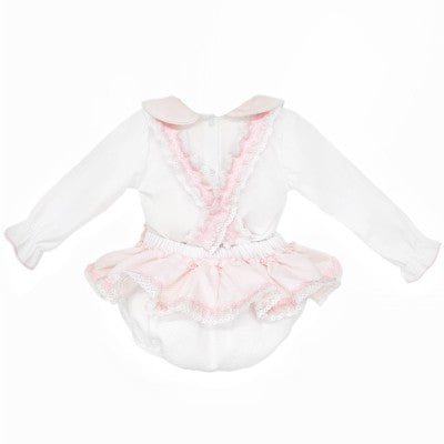 Wee Me Brodiery Angalise Frilly Romper with Shirt