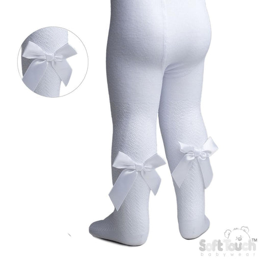 White Jaquard Tights 0-5Y