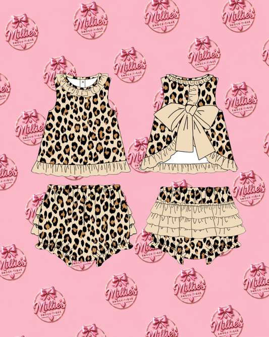 Leopard print open back set - PRE ORDER